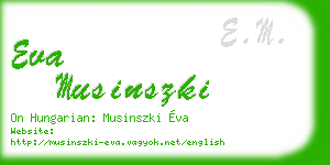 eva musinszki business card
